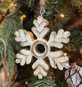 Clear Enamel Snowflake Ornament