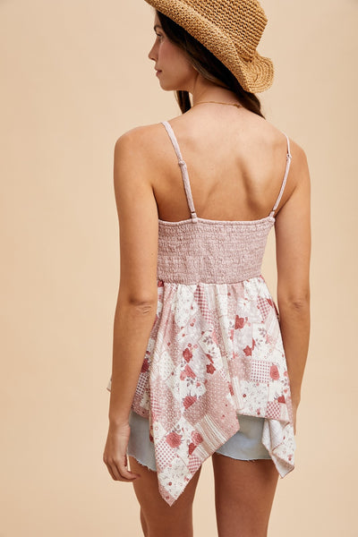 Patchwork Knit Cami | Soft Rose