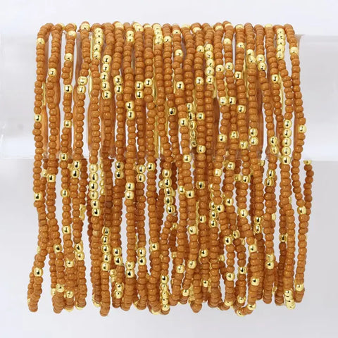 2mm Stretch Beaded Game Day Bracelets| Spice