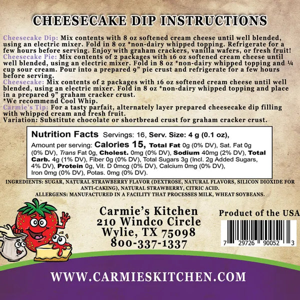 Carmie's Pecan Pie Cheesecake Dip Mix