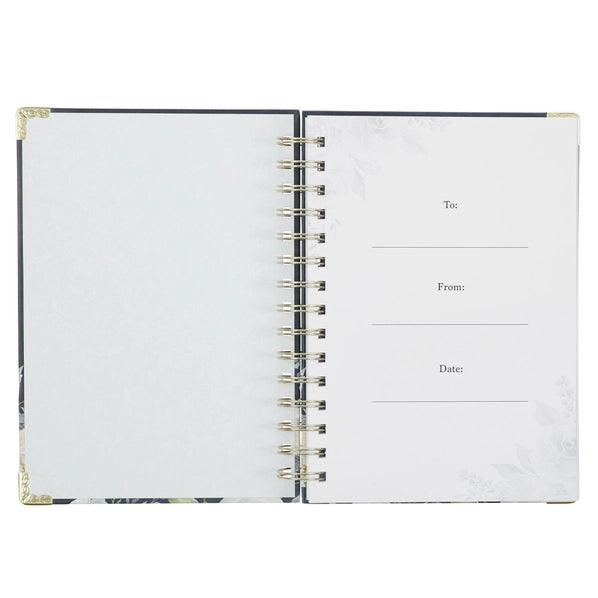 Blue Floral Strength & Dignity Prov. 31:25 Wirebound =Journal