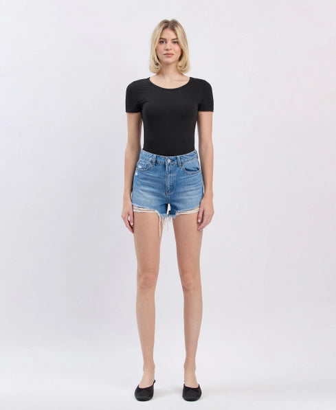 Super High-Rise A-Line Mom Shorts