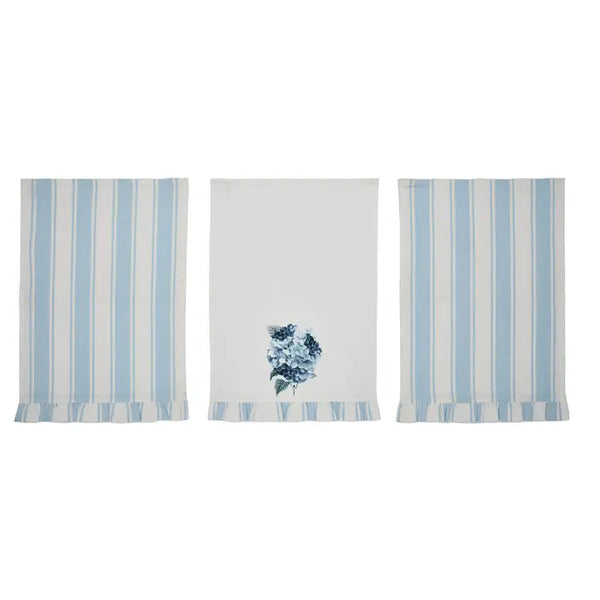 Finders Keepers Hydrangea Ruffled Tea Towel Set of 3