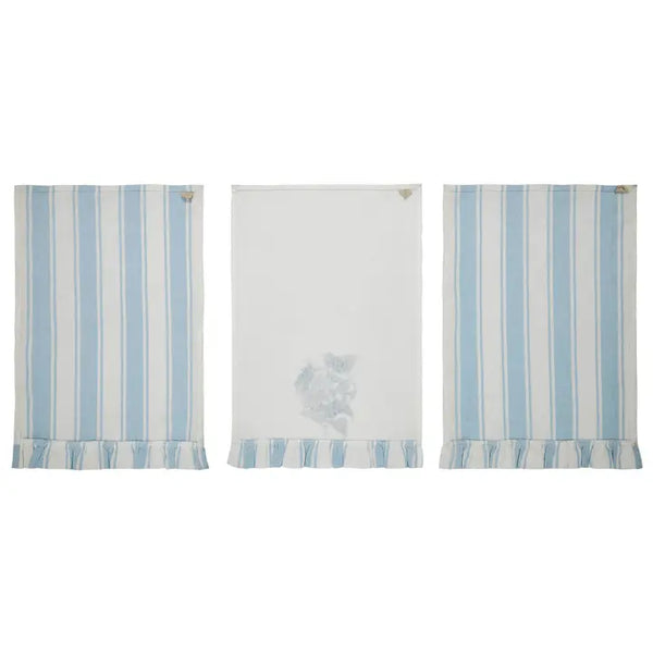 Finders Keepers Hydrangea Ruffled Tea Towel Set of 3