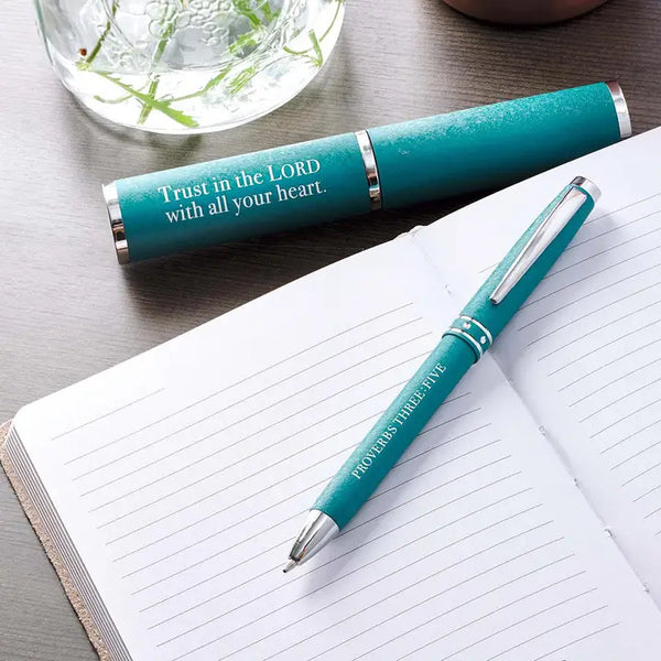 Pen in Case Trust in the Lord Prov. 3:5-Teal