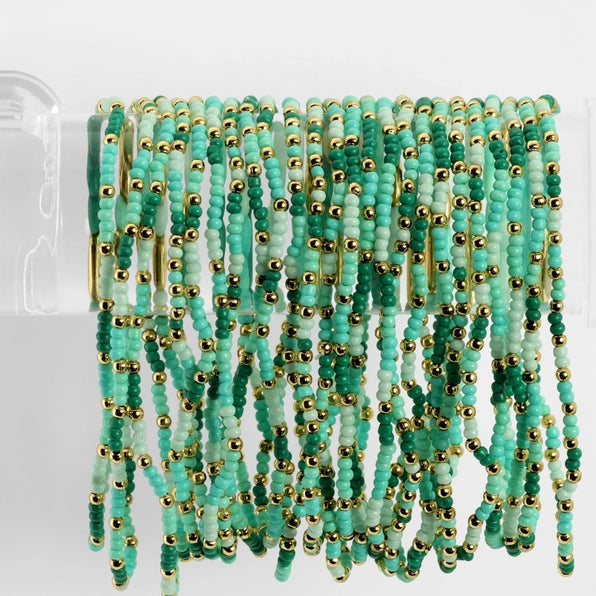 2mm Stretch Seed Beed Bracelets |Teal
