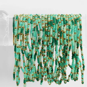 2mm Stretch Seed Beed Bracelets |Teal