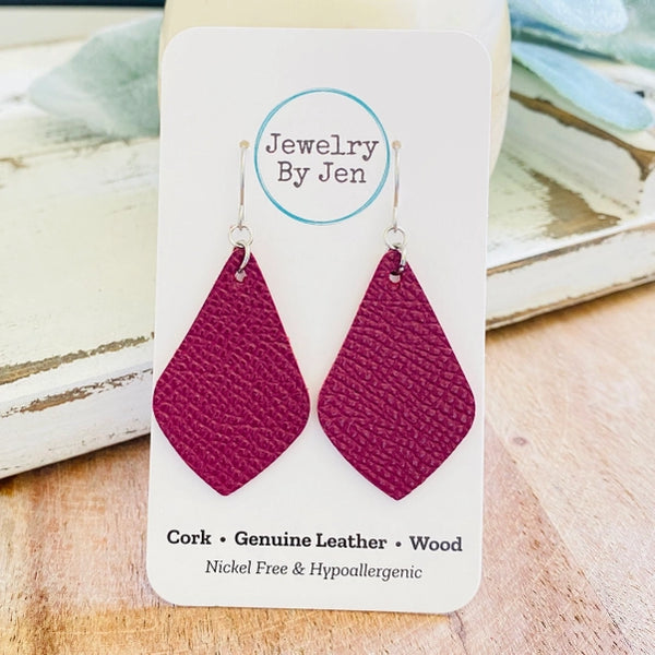 Elegant Teardrop Earrings | Magenta / Seafoam Braided