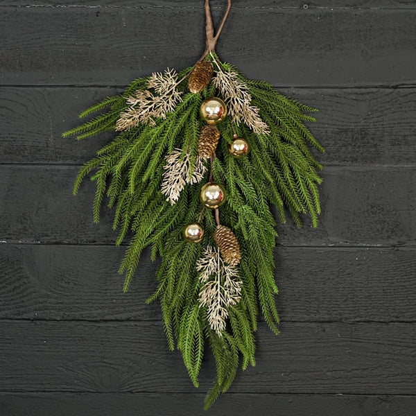 28” Teardrop Golden Holiday Norfolk Pine