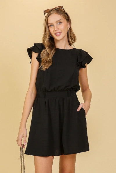 Tiered Sleeve Airflow Dress | Black