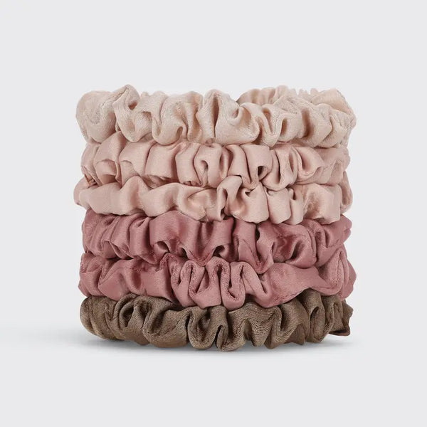 Ultra Petite Satin Scrunchies 6pc -Terracotta