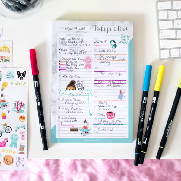 Timed Daily Planning Pad 6x9 in