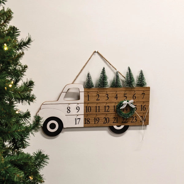 Woodland Tree Truck Christmas Calendar Hanger
