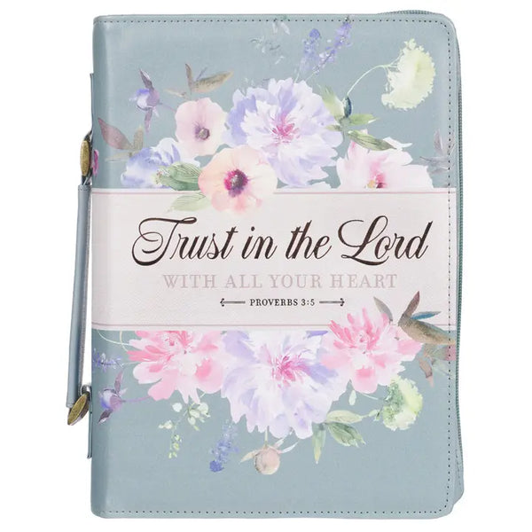 Fashion Teal Trust Prov. 3:5 Bible Cover | Medium Size