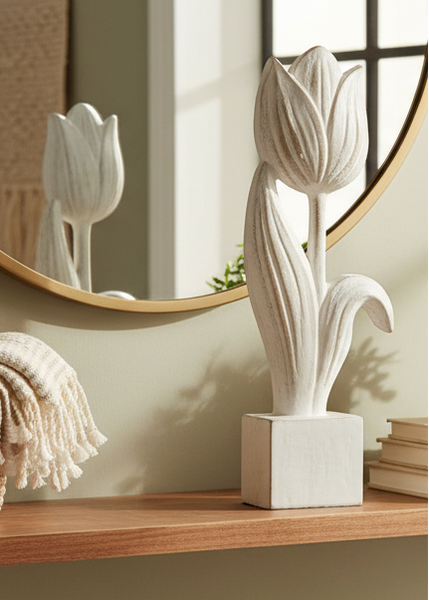 Medium Wooden Tulip On Block