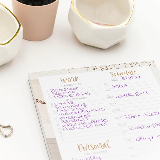 Timed Work & Personal To Do List Pad