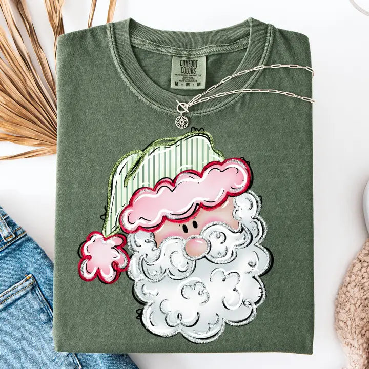 Vintage Santa Graphic Tee | Moss