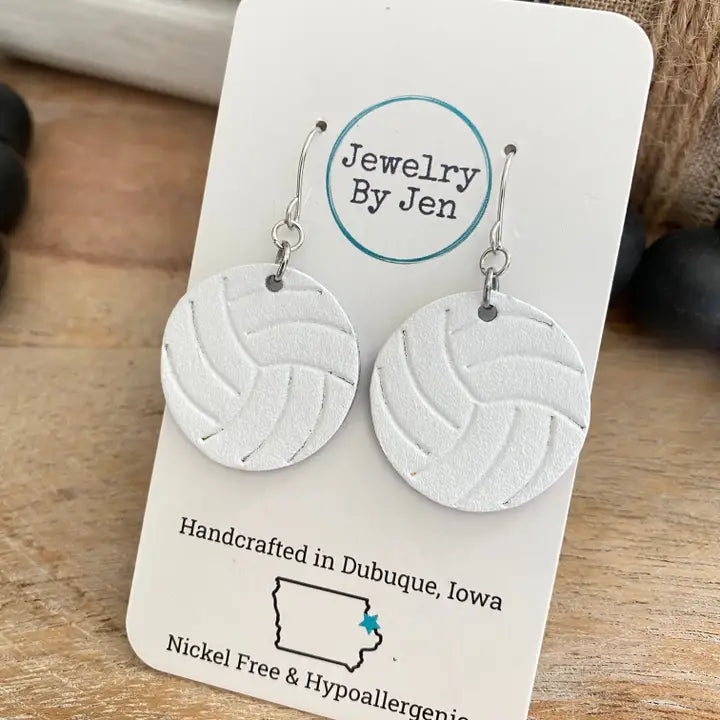 Embossed Volleyball Earrings