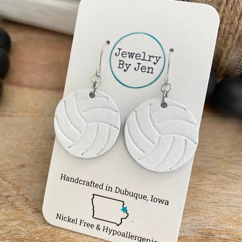 Embossed Volleyball Earrings