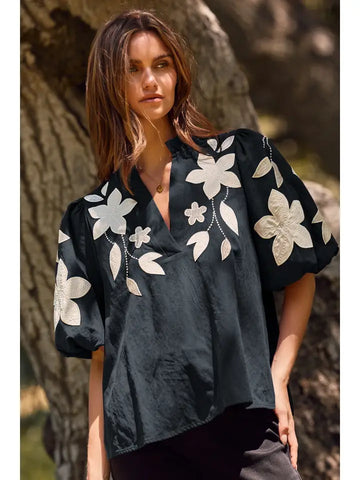 Washed Suede Top | Dark Navy