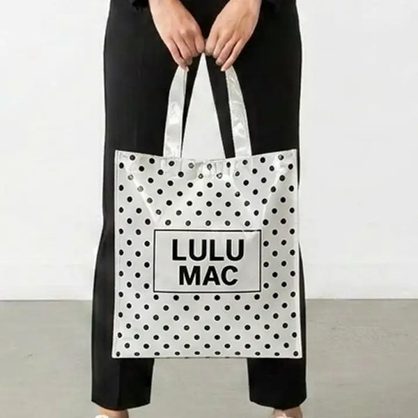 Lulu Mac Reusable Tote| White Black Dots