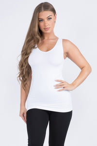 Reversible V Or U Neckline Seamless Tank | White
