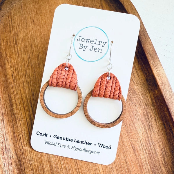 Wood Hoop Earrings | Coral Palm