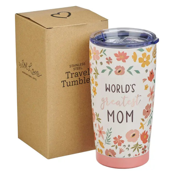 Floral World's Greatest Mom Tumbler
