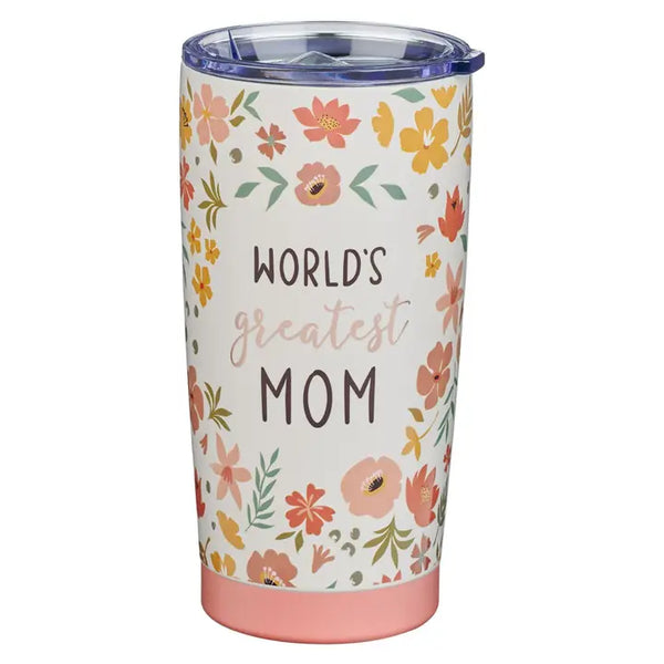 Floral World's Greatest Mom Tumbler