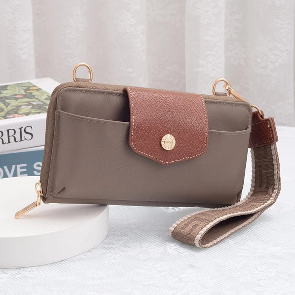 Mila Smartphone Wallet Crossbody with Boho Wristlet | Khaki Brown