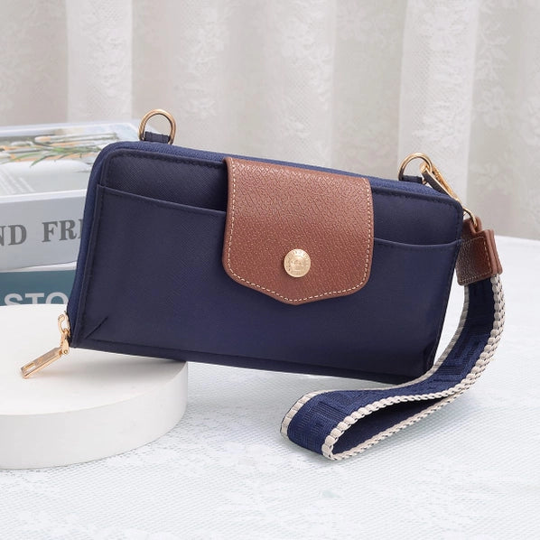 Mila Smartphone Wallet Crossbody with Boho Wristlet | Navy