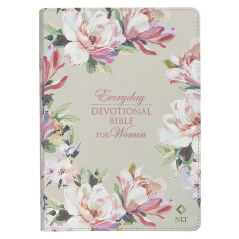 Devotional Bible NLT for Women Faux Leather, Floral
