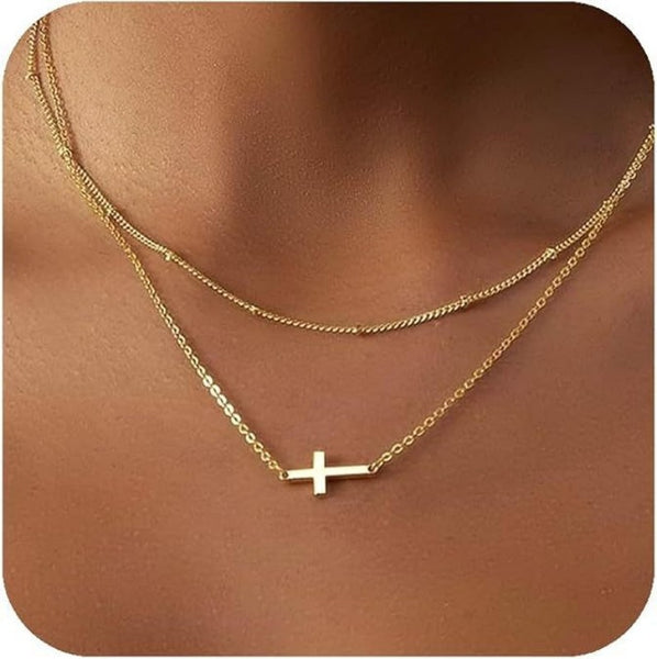 18K Stainless Steel Tarnish Free Cross Necklace