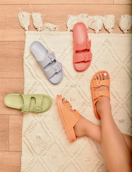 Candy Color Double Buckle Strap | Pink