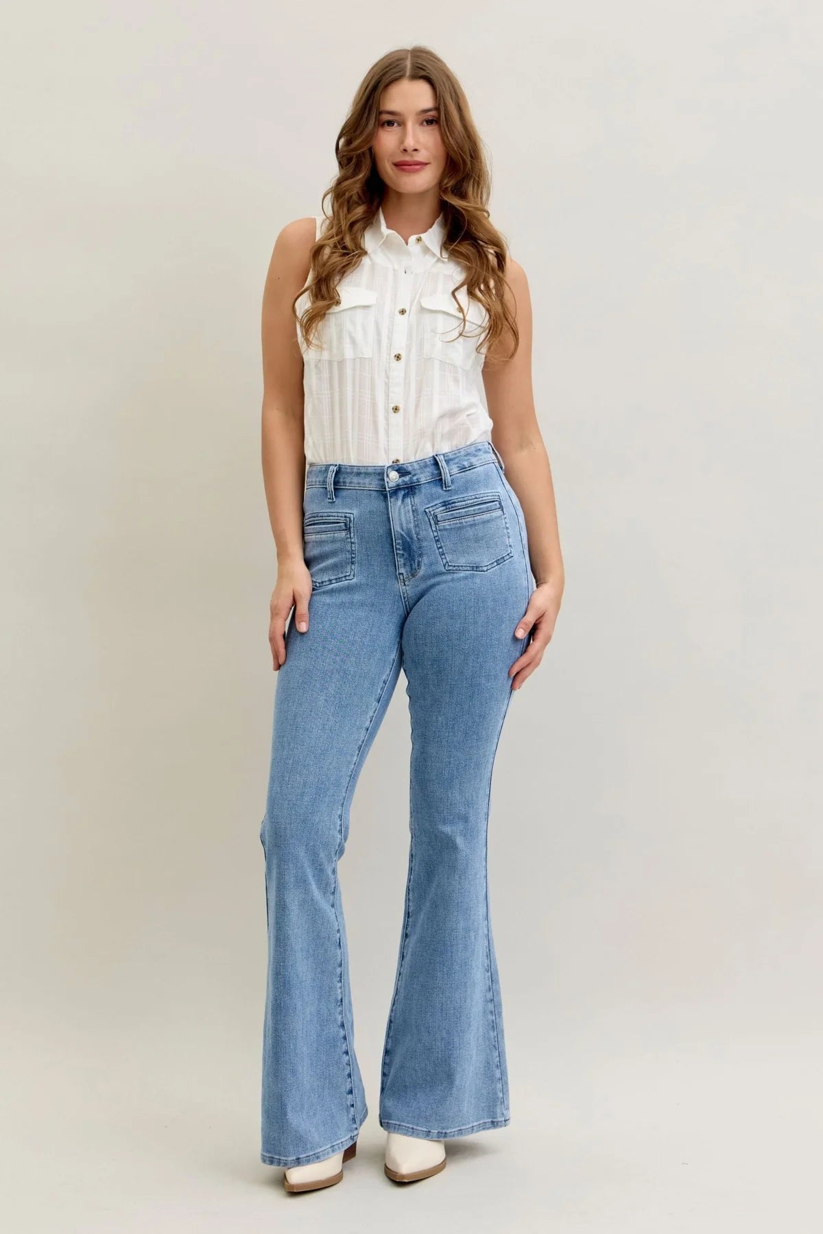 HW Flare Front Patch & Welt Pockets-Judy Blue