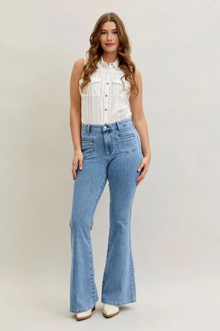HW Flare Front Patch & Welt Pockets-Judy Blue