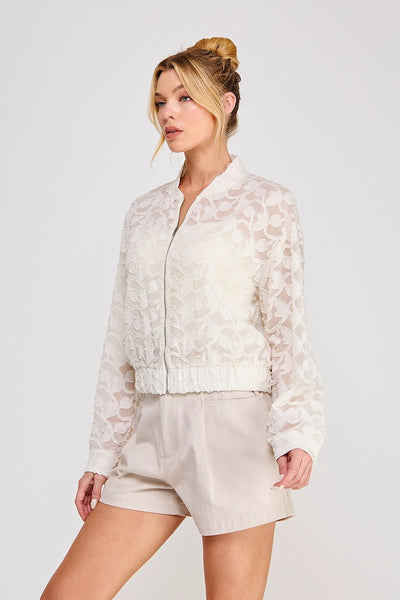 Jacquard Semi-Sheer Jacket
