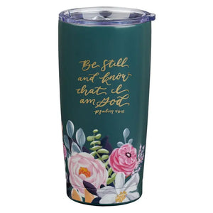 Be Still Psalm 46:10 Teal Stainless-Steel Tumbler