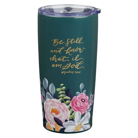 Be Still Psalm 46:10 Teal Stainless-Steel Tumbler