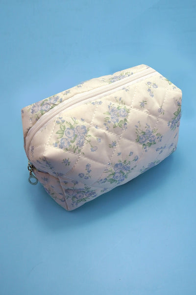 Floral Toile Pattern Makeup Cosmetic Pouch Bag