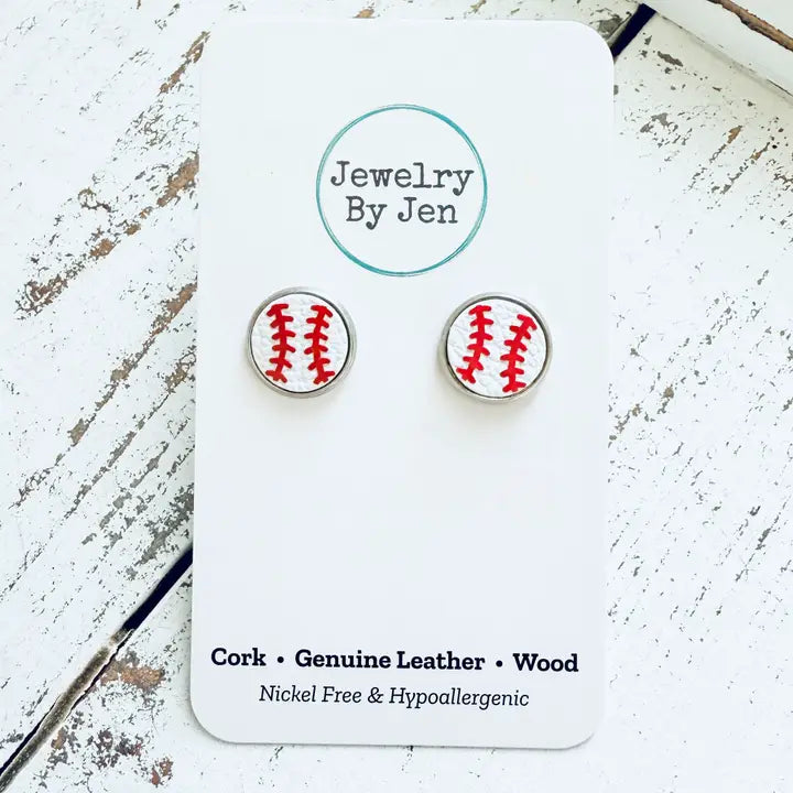 Baseball Stud Earrings