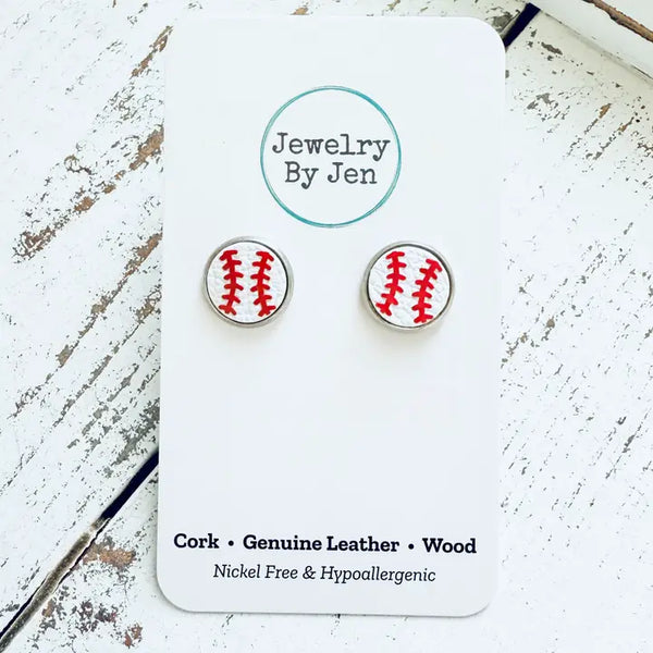 Baseball Stud Earrings