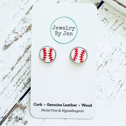 Baseball Stud Earrings