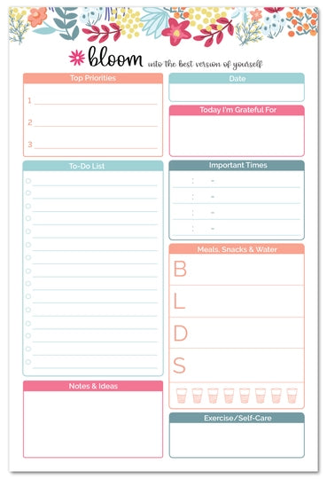 Floral Dots Daily Planning Pad 6x9in