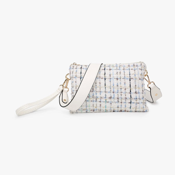 Izzy Tweed Crossbody w/ Guitar Strap | White