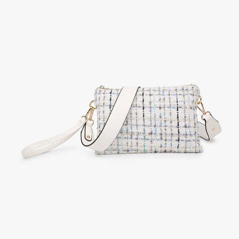 Izzy Tweed Crossbody w/ Guitar Strap | White