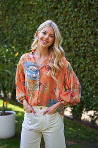 Printed Button Down Top