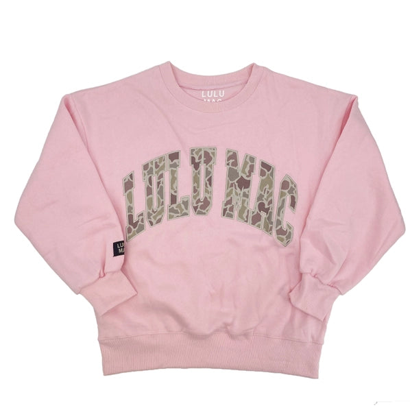 Lulu Mac Camo Embroidered Sweatshirt | Light Pink,