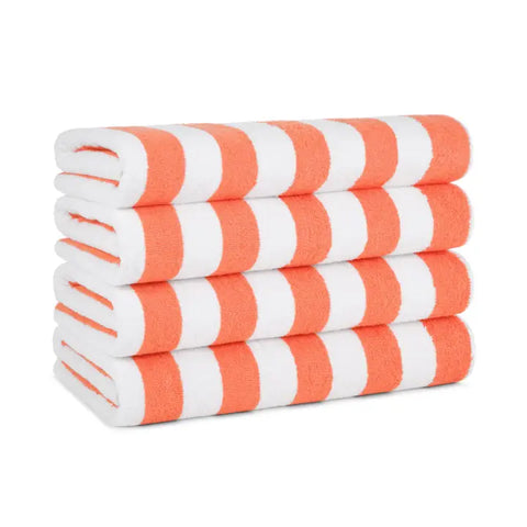 Cabana Striped Beach Towels | Coral