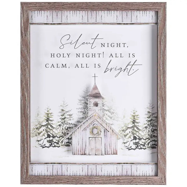 Framed Wall Art Country Church 11x14